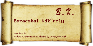 Baracskai Károly névjegykártya