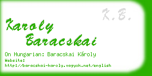 karoly baracskai business card