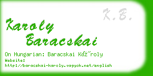 karoly baracskai business card